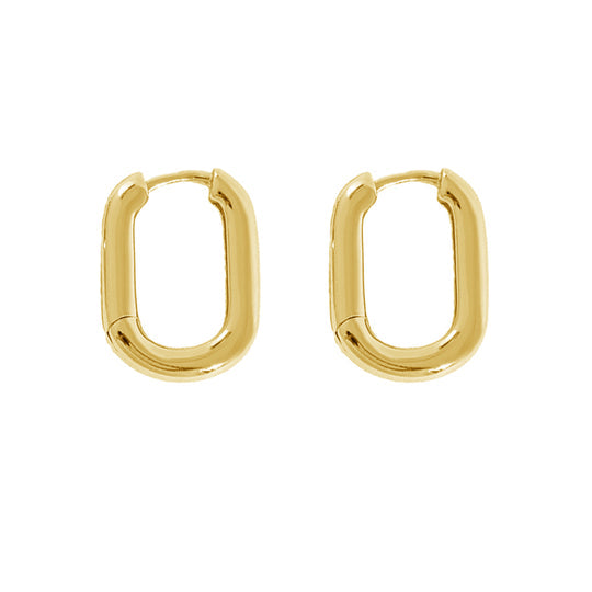 Pendientes de aro pesados simples de plata de ley 925 (FE0986)