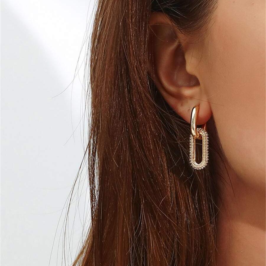 Rhinestone Decor Earrings