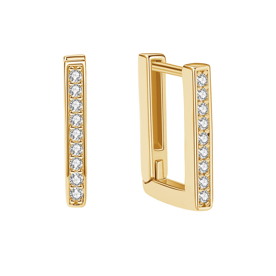 Rectangle CZ Hoops