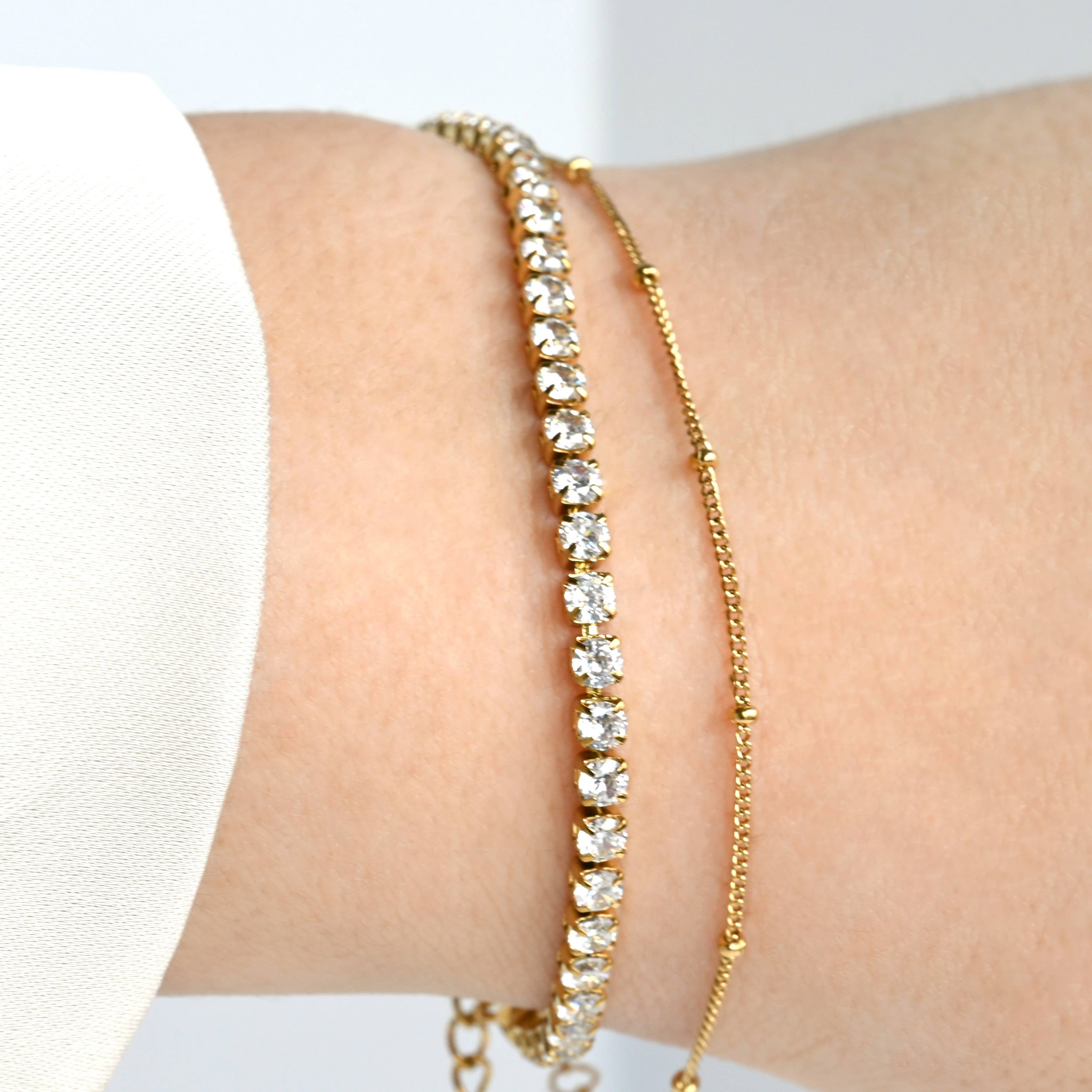 Tennis Chain Bracelet - Tarnish-Free Cz Diamond Bracelet
