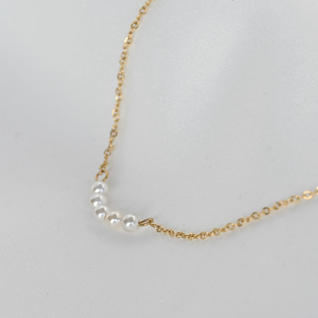 Dainty Pearl Bar Necklace