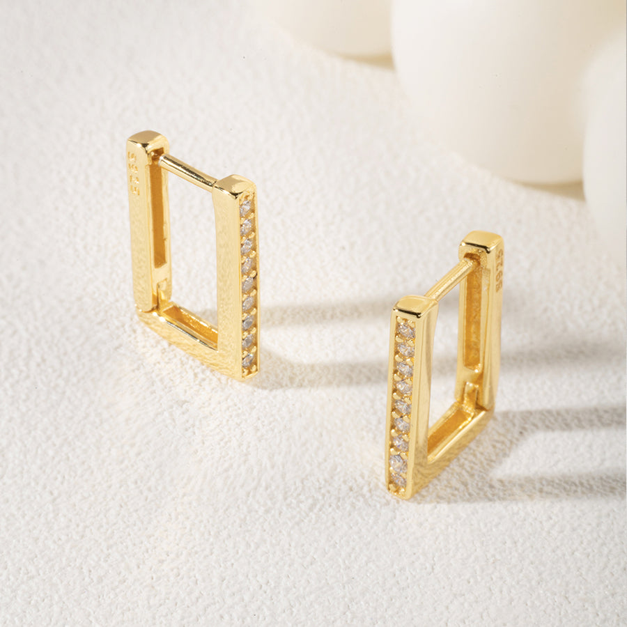 Rectangle CZ Hoops