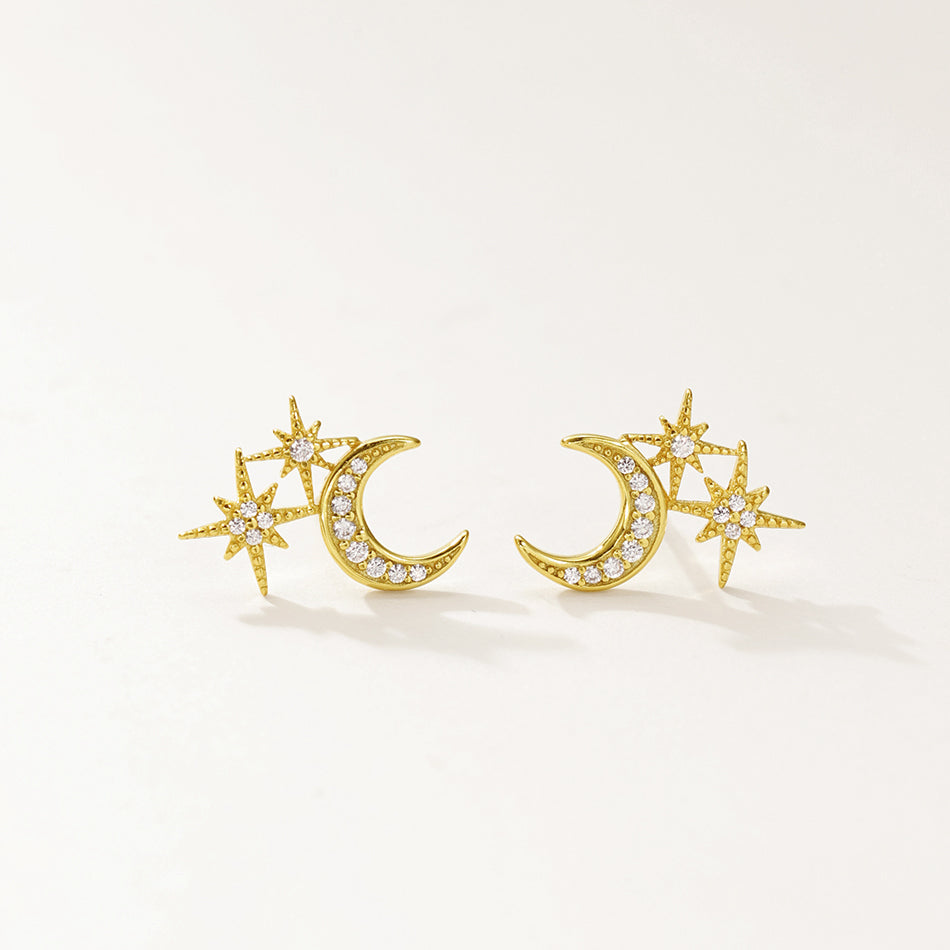 Star & Crescent Studs in 925