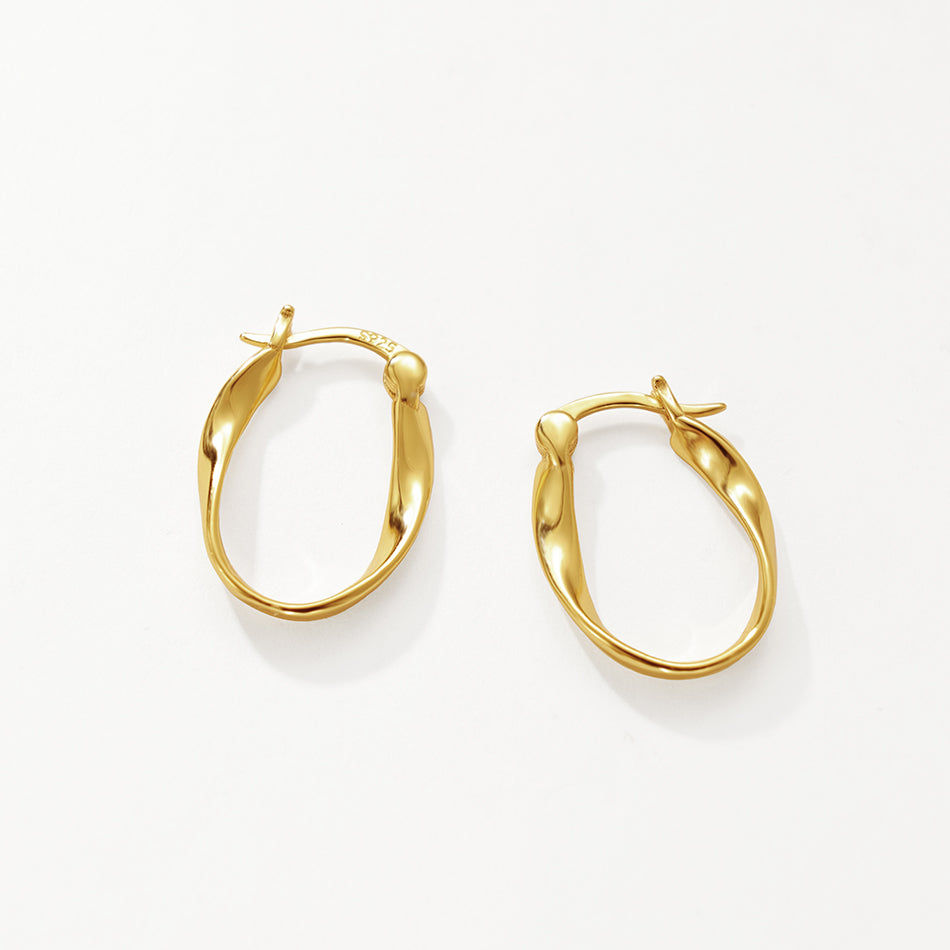 Gold Plated Twist Hoop Earrings