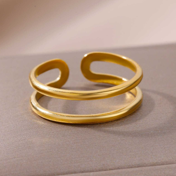 Stainless Steel Double-layer Open Ring