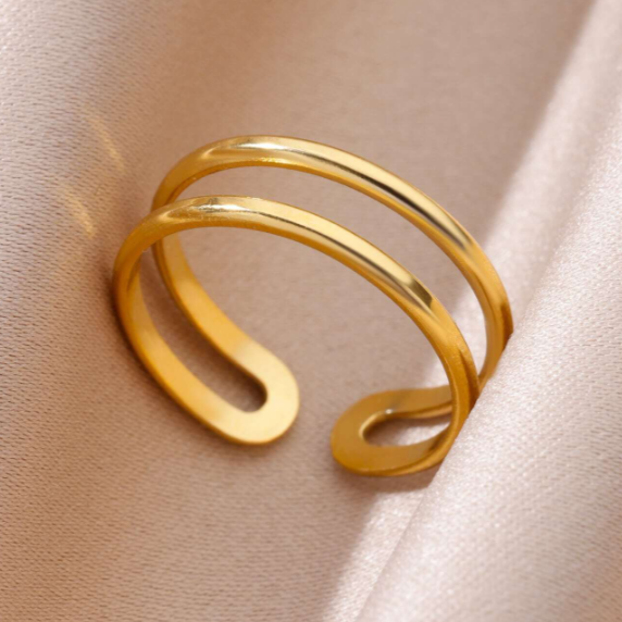Stainless Steel Double-layer Open Ring
