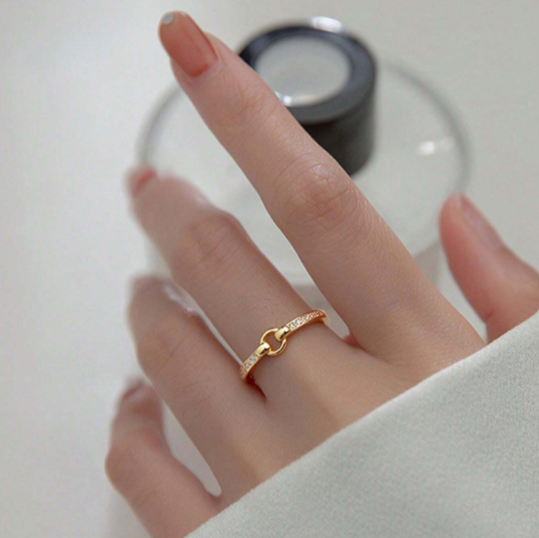 Simple & Luxurious Geometric Design Open Ring