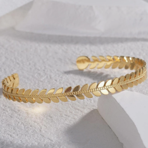 Wheat Design Cuff Bangle