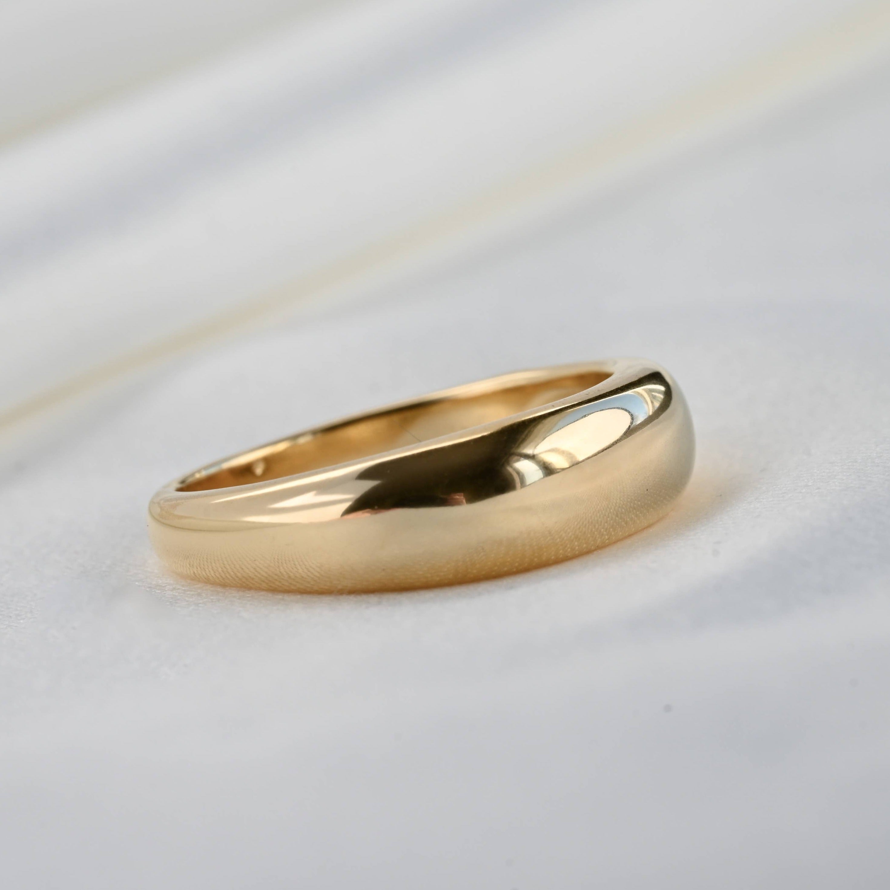 18k Gold Dome Rings - Stainless Steel Chunky Rings