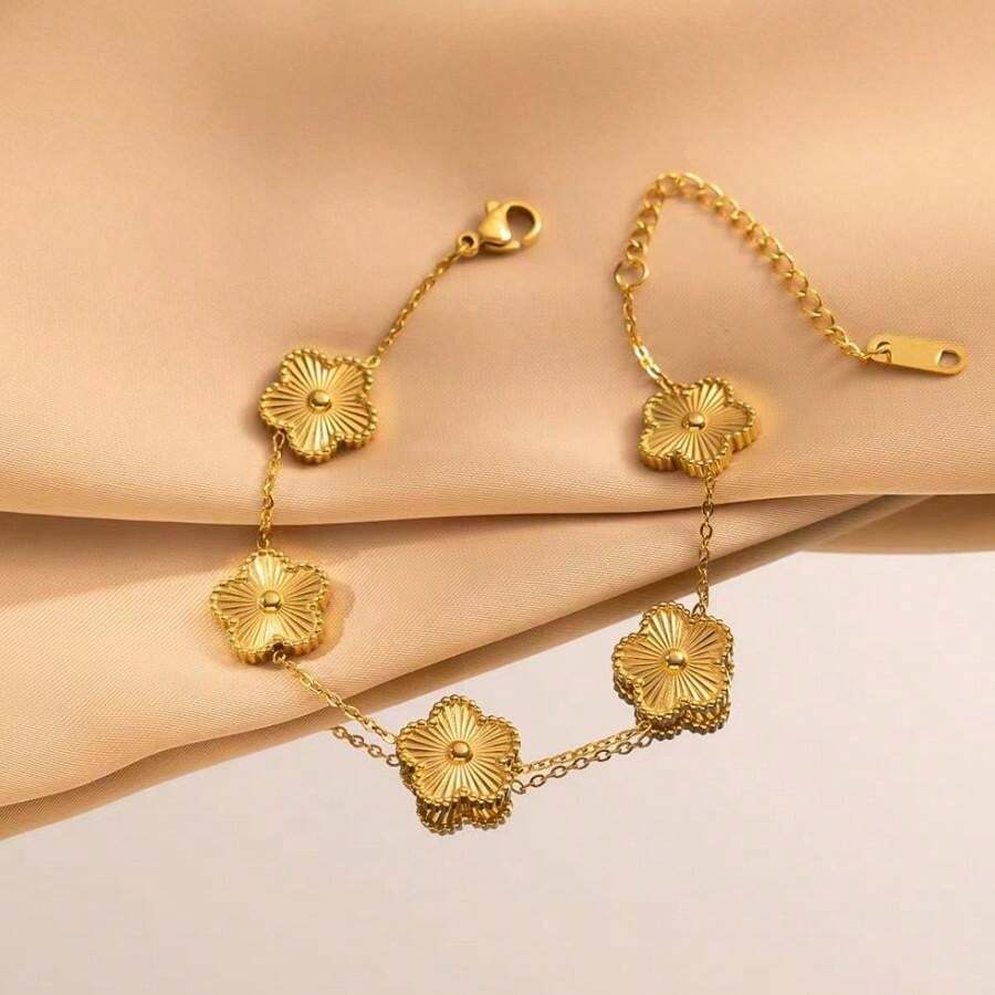 18K Gold-Plated Clover Jewelry Set