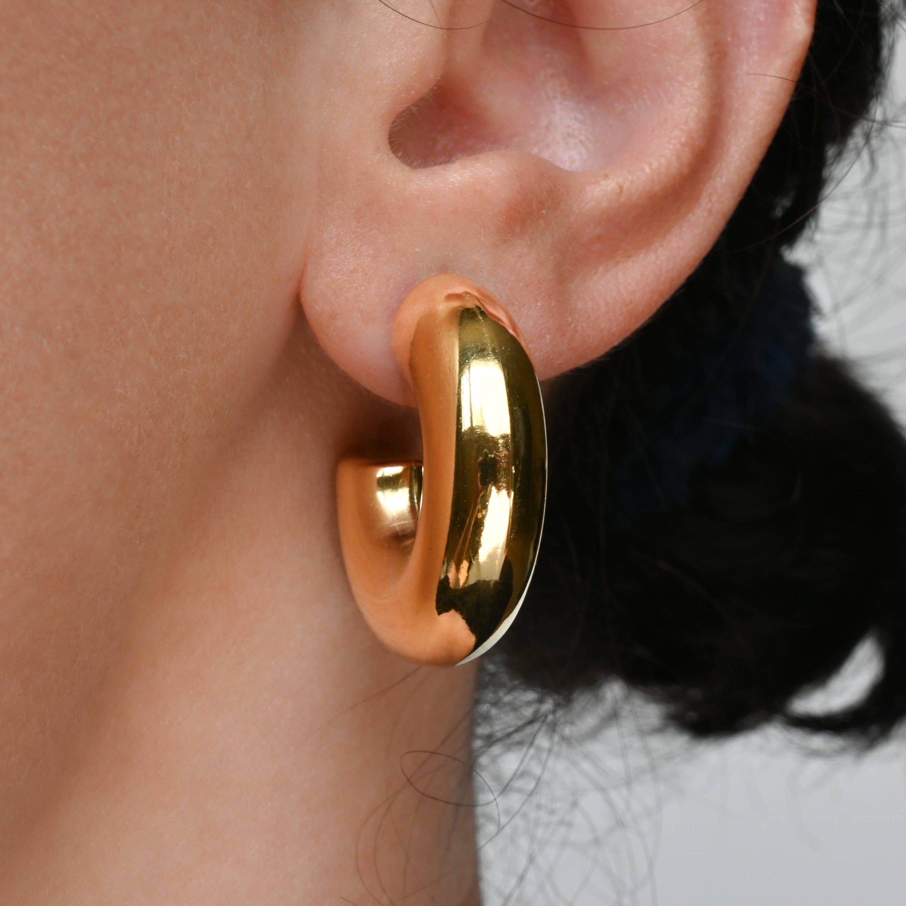 Chunky Tube Hoops - Waterproof Chunky Medium Hoop Earrings