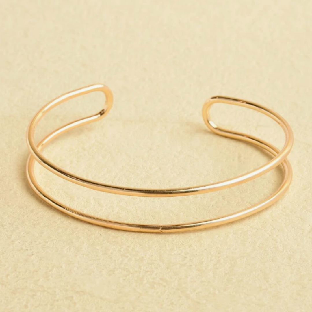 Summer Beach Gold Bracelet Female Metal Simple Double Linear Bracelet