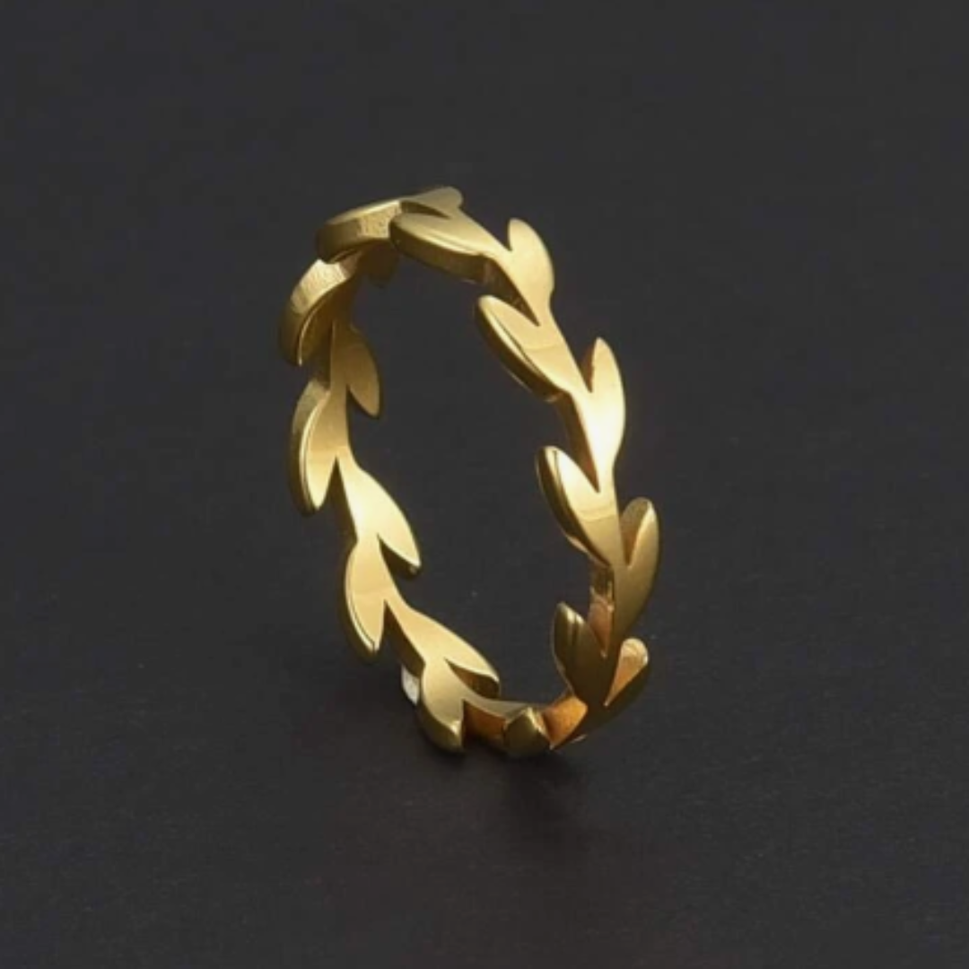 Leaf Design Ring Stainless Steel