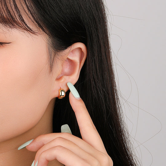 925 Sterling Silver Simple C-shaped Stud Earrings (FE2664)