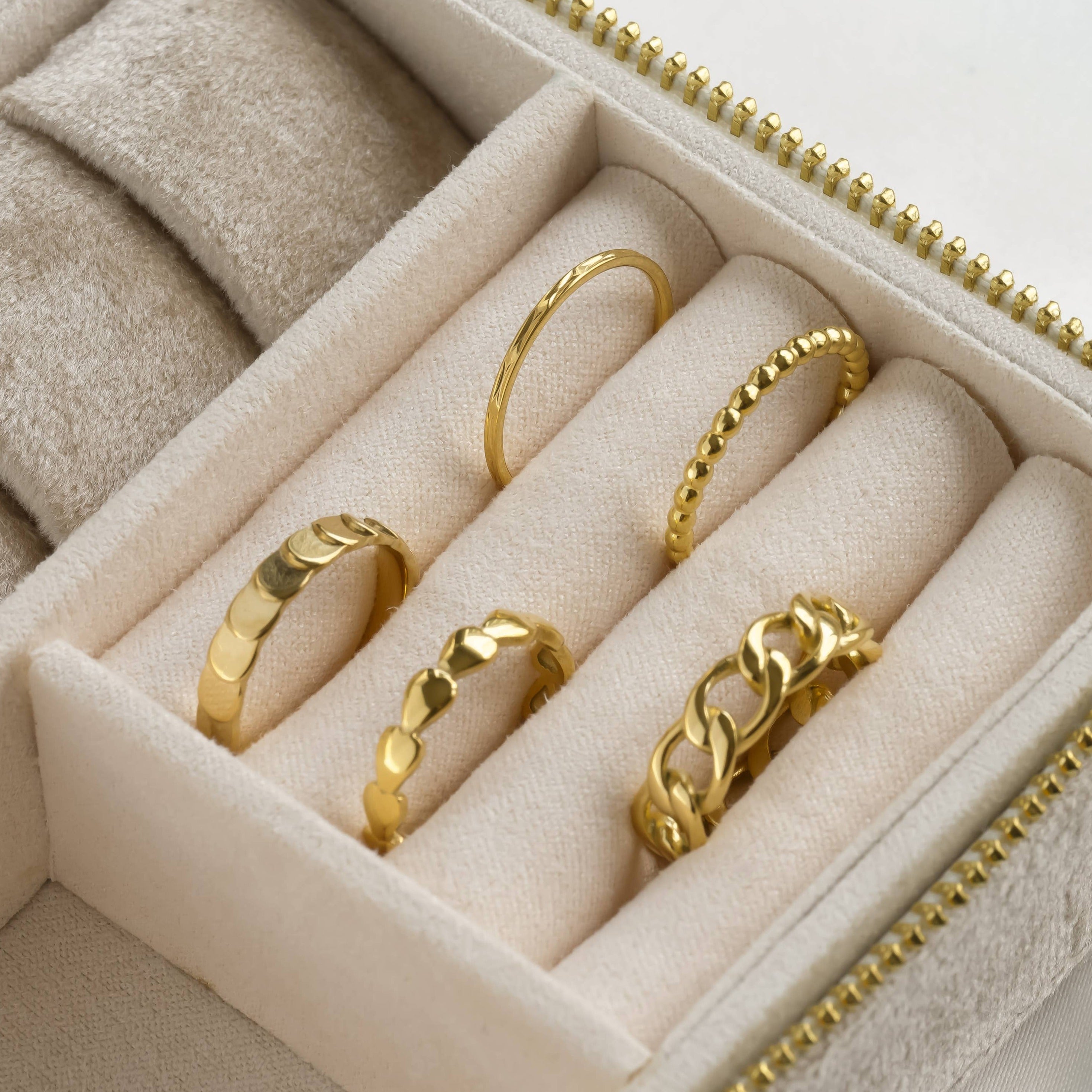 Dainty Gold Rings - Waterproof 18k Gold Stackable Rings