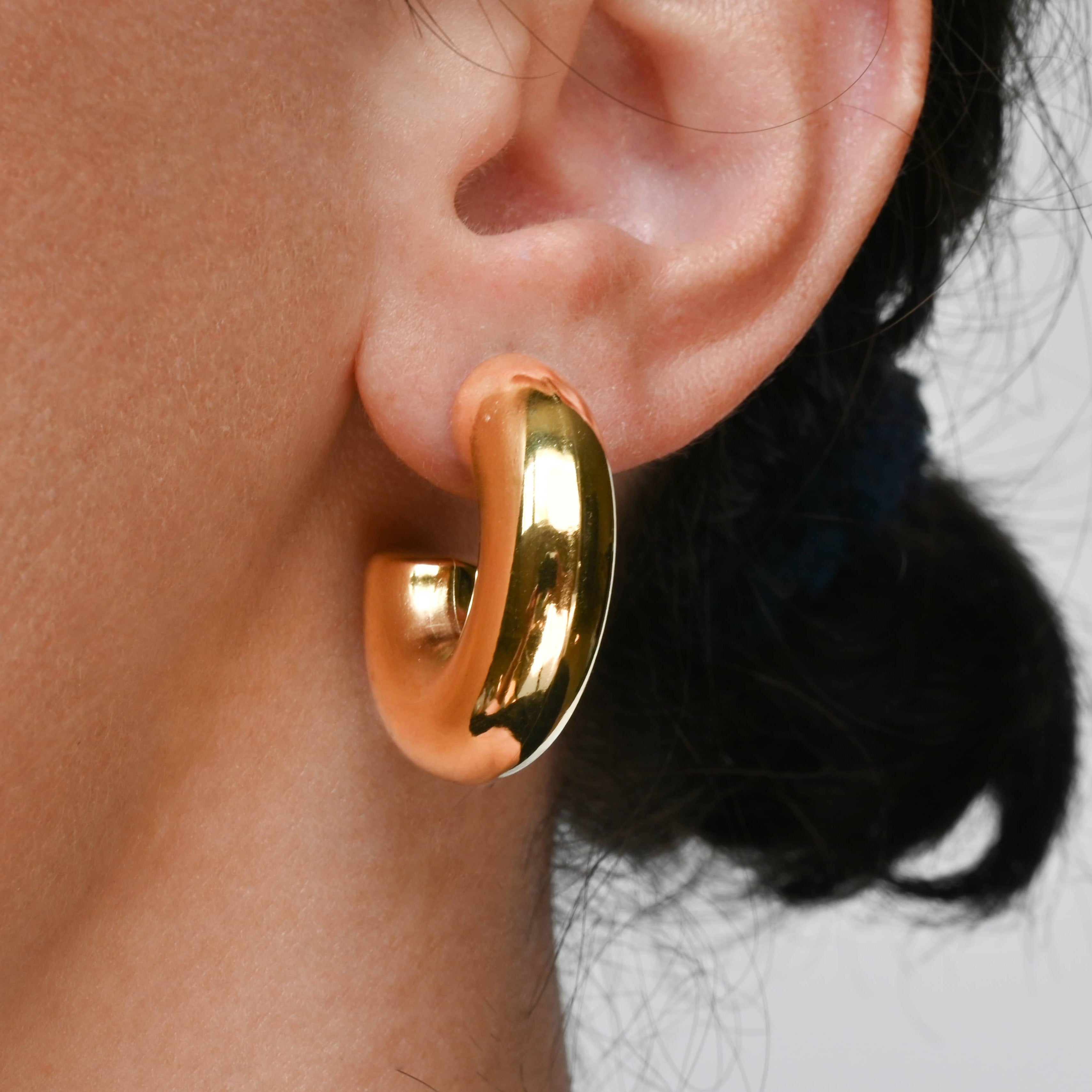 Chunky Tube Hoops - Waterproof Chunky Medium Hoop Earrings