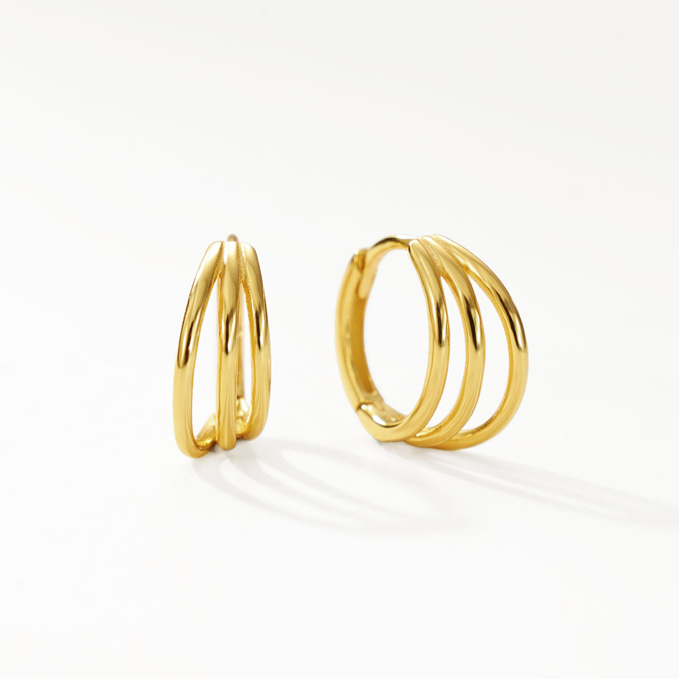 Triple Hoop Earrings in 925