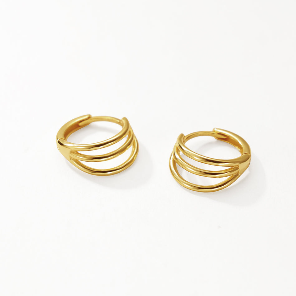 Triple Hoop Earrings in 925