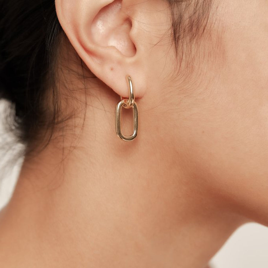 Link Drop Hoop Earrings