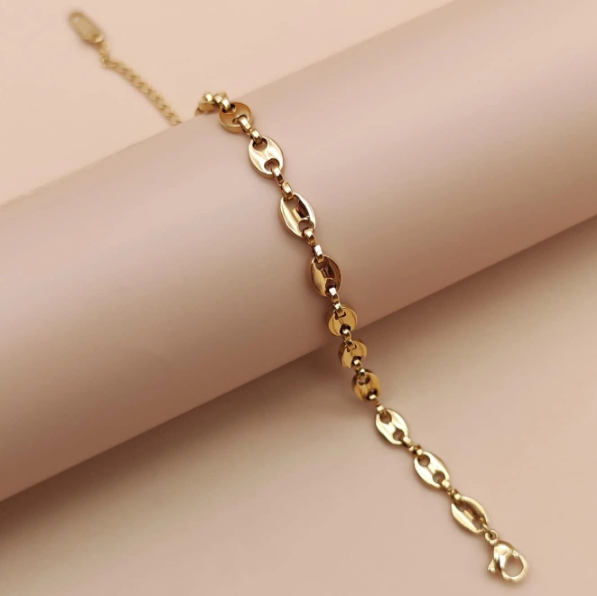 Piece Fashion Stainless Steel Oval Chain Bracelet for Women