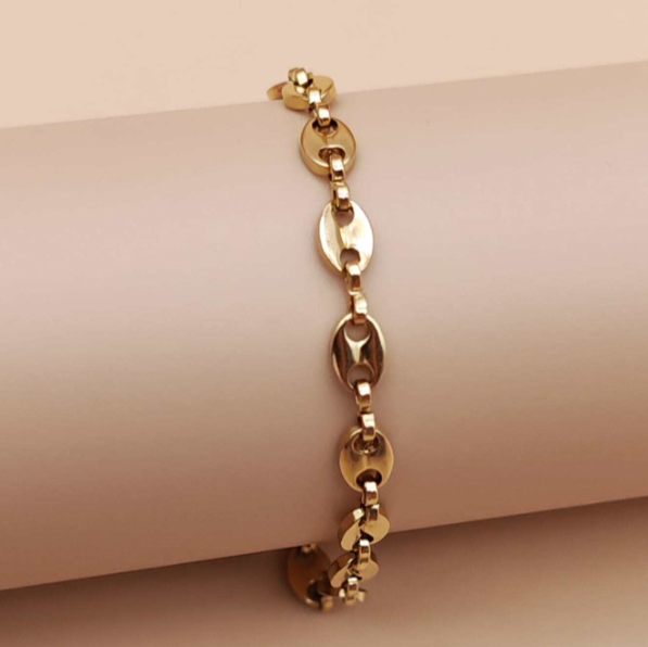 Piece Fashion Stainless Steel Oval Chain Bracelet for Women