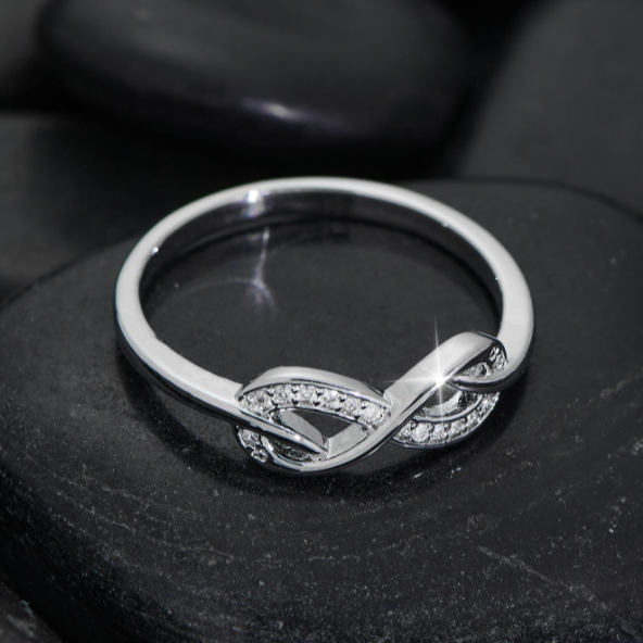 Cubic Zirconia Infinity Symbol Decor Ring