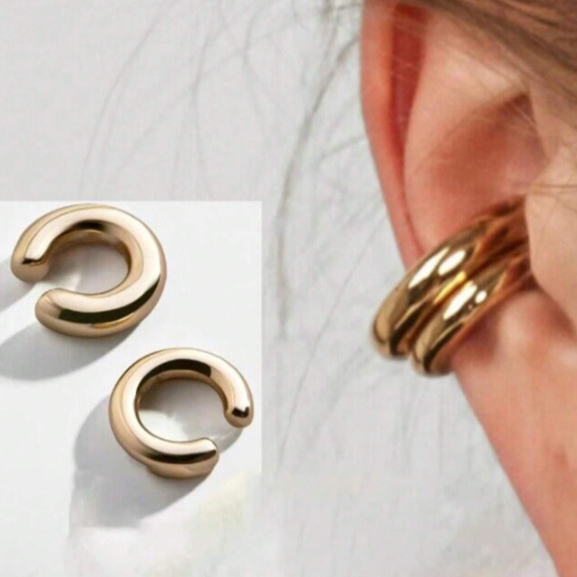 2pcs Simple And Fashionable C-shaped Ear Clips