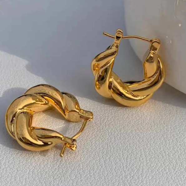 Minimalist and Unique Design Horn Wrapped Hoop Earrings For Women