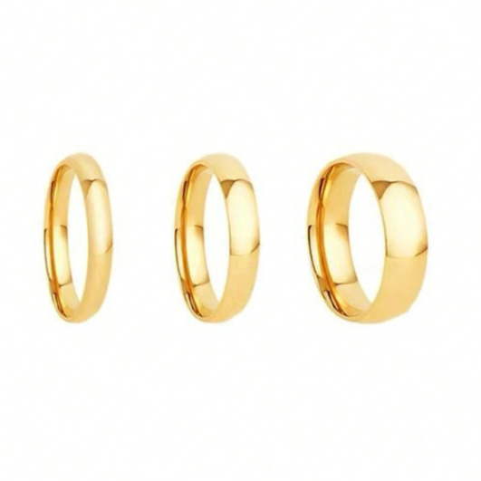 3pcs/Set Gold Stainless Steel Rings