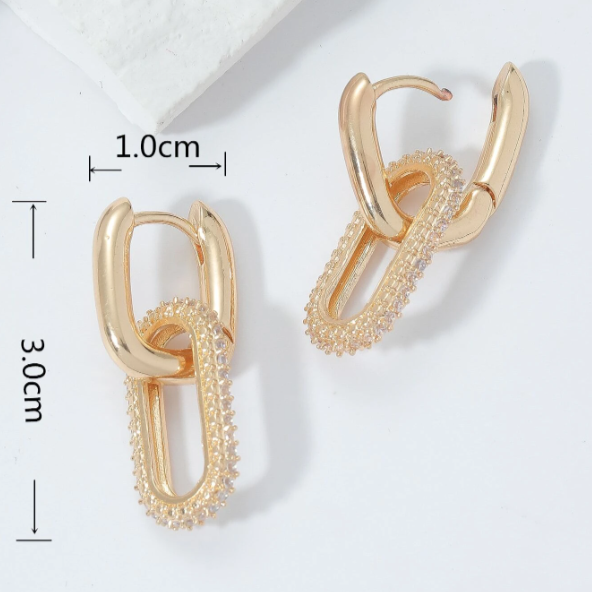 Cubic Zirconia Decor Earrings