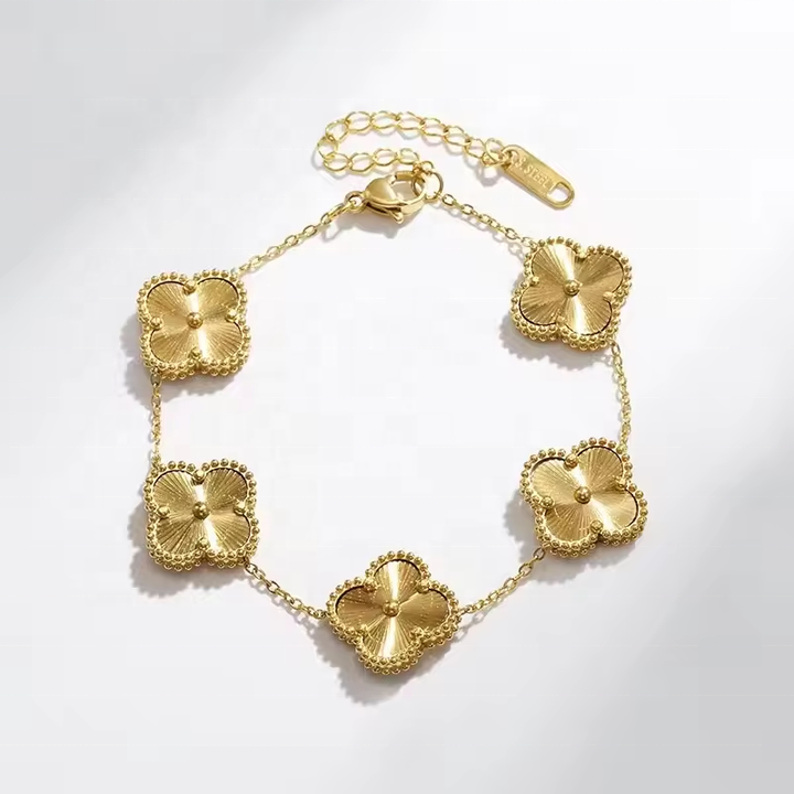 Classic 18K Gold-Plated Clover Wrap Bracelet