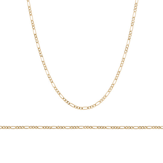 925 Sterling Silver Figaro Chain Necklace (FX0383)