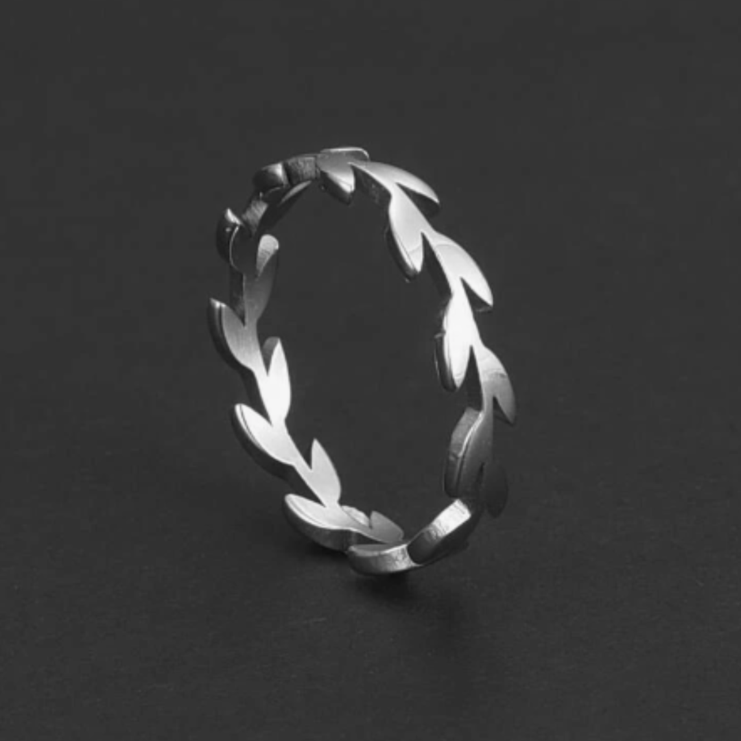 Leaf Design Ring Stainless Steel