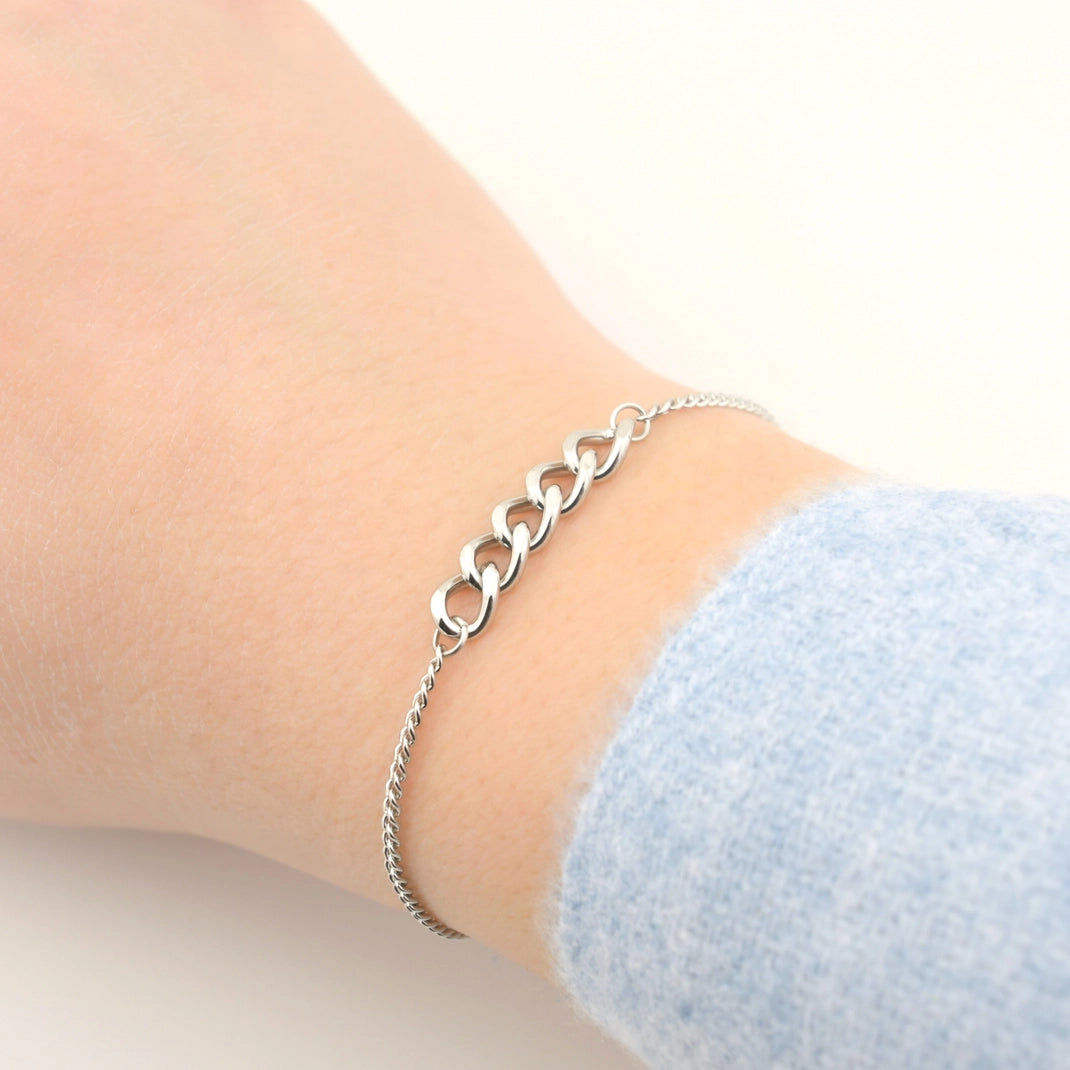 Mixed Curb Bracelet - Waterproof Dainty Curb Link Bracelet