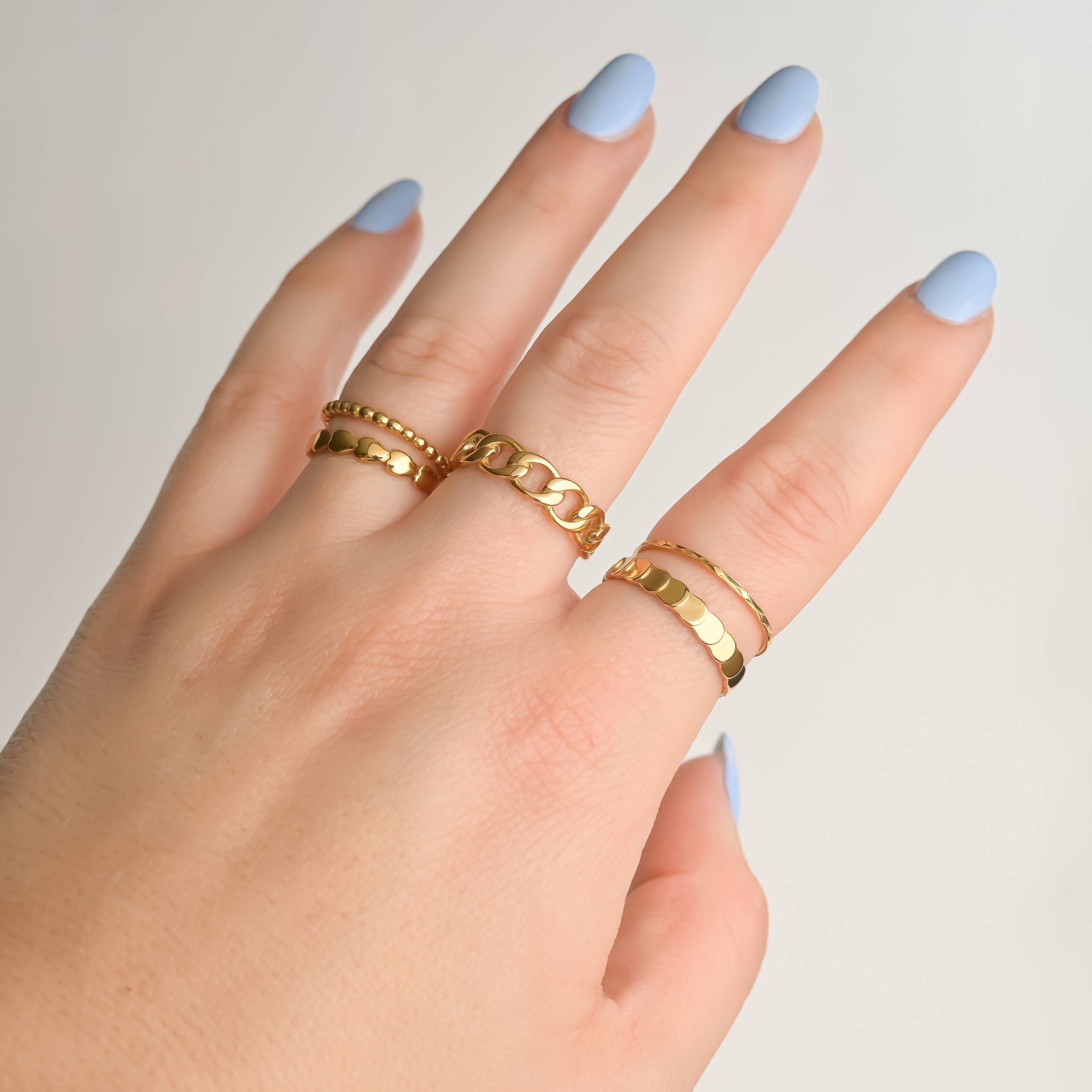 Dainty Gold Rings - Waterproof 18k Gold Stackable Rings