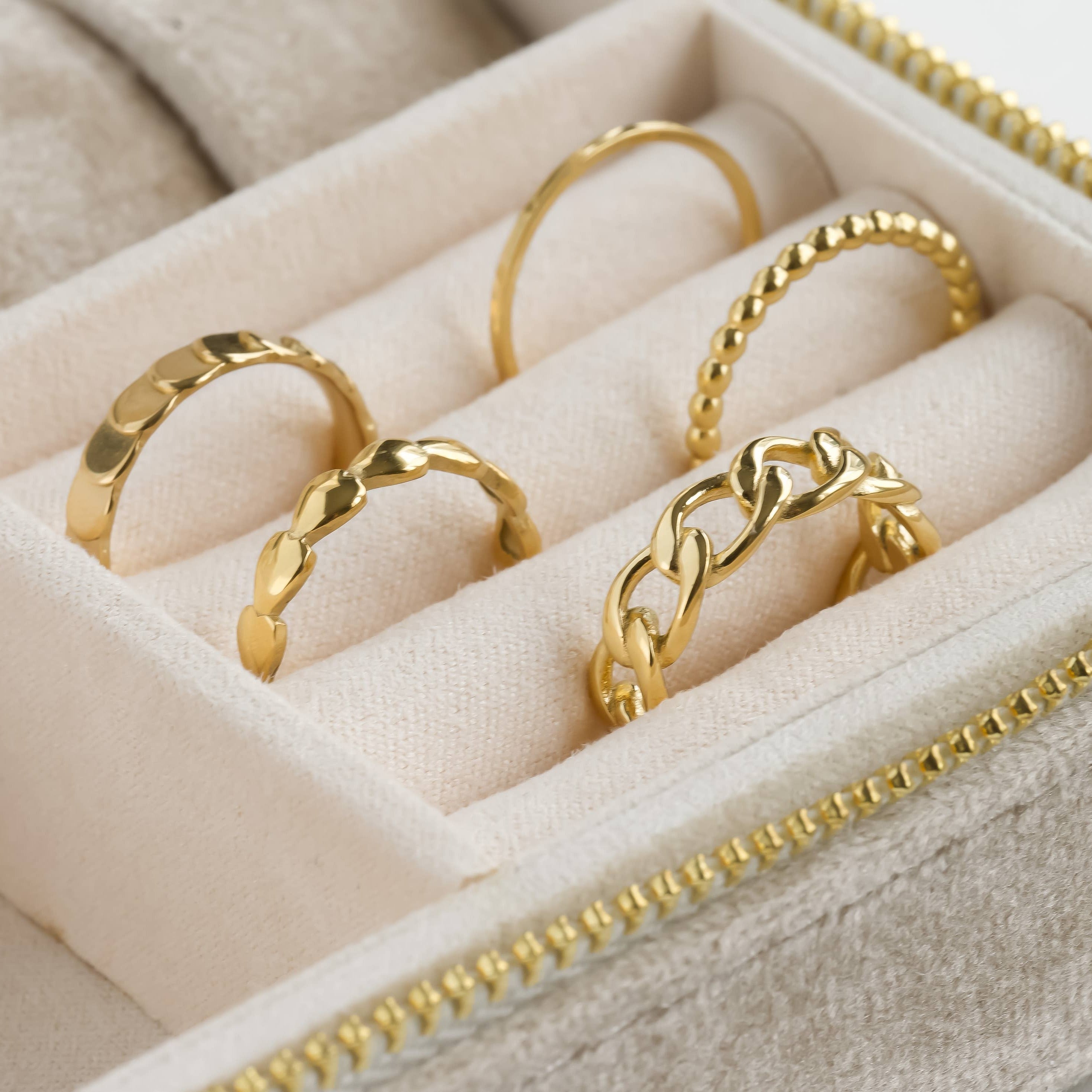 Dainty Gold Rings - Waterproof 18k Gold Stackable Rings