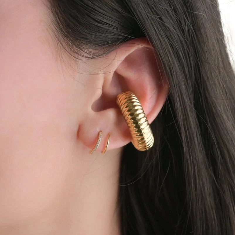 Oversized Chunky Ear Cuffs - Bold Stainless Steel Ear Cuffs