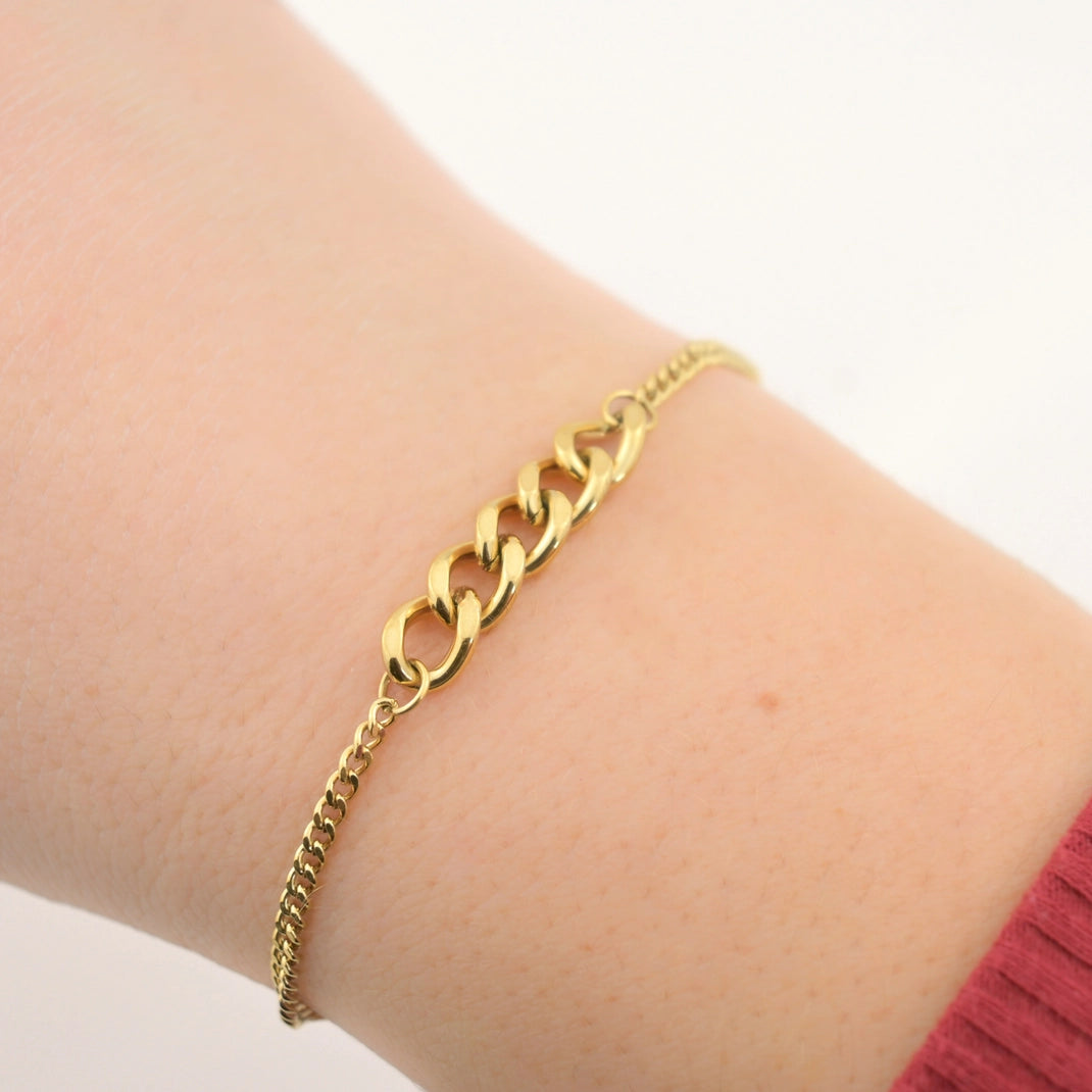 Mixed Curb Bracelet - Waterproof Dainty Curb Link Bracelet