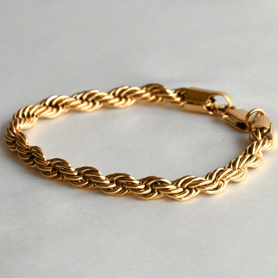 Rope Chain Bracelet - Tarnish-Free Twisted Chain Bracelet