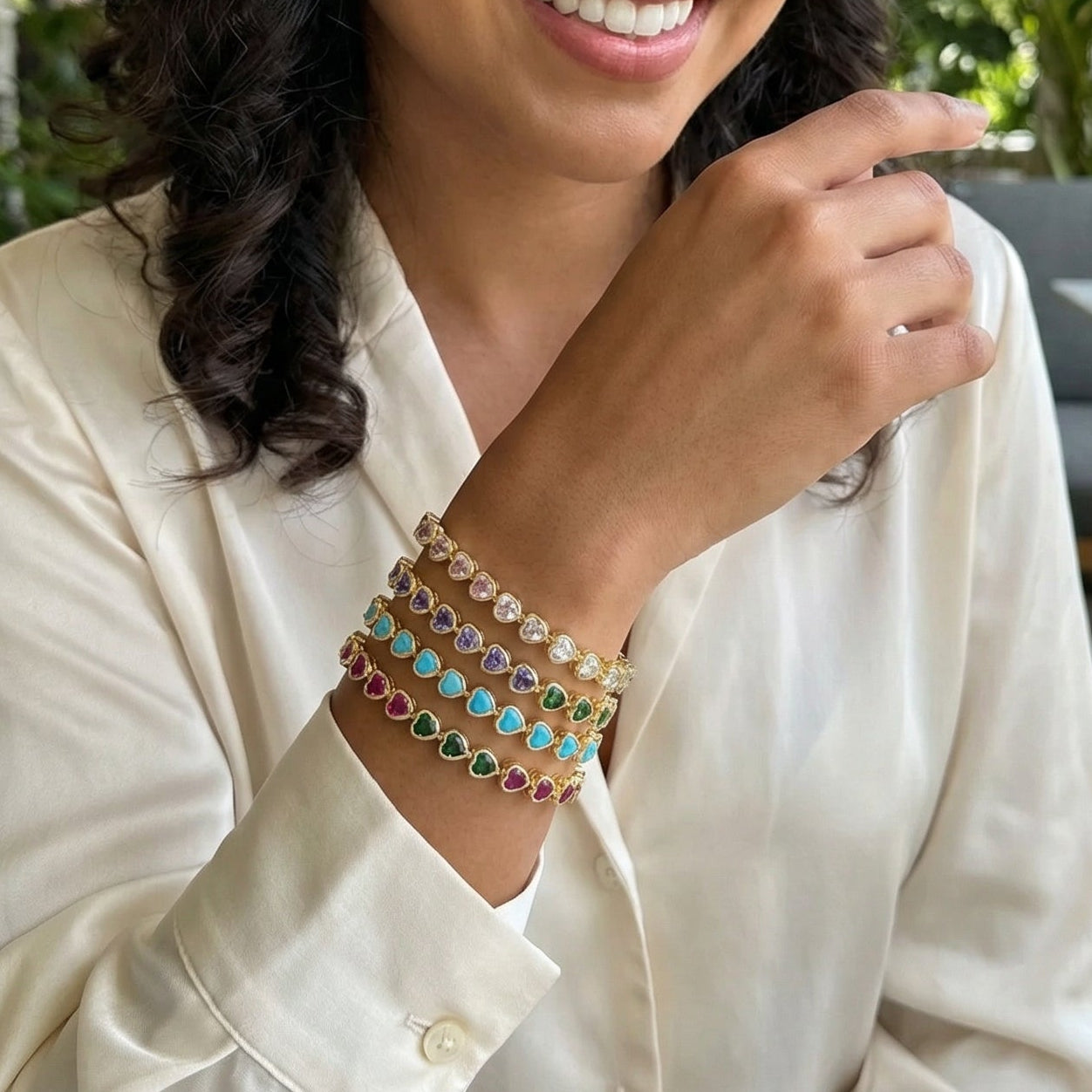 Heart Tennis Bracelet