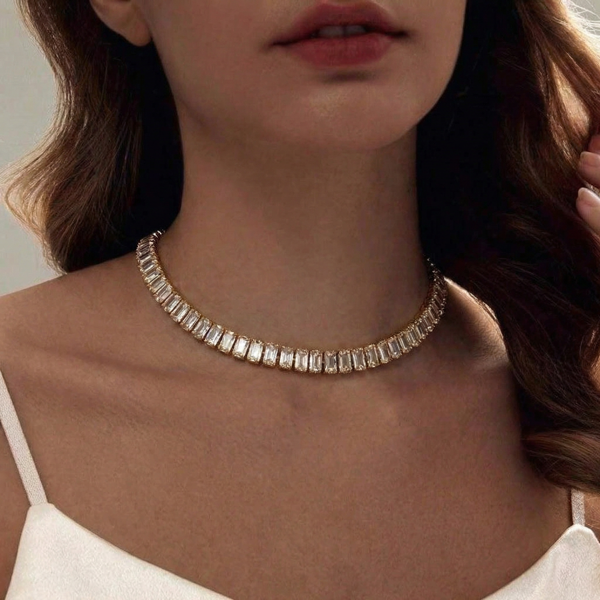 Tennis Rectangle Chokers - Mahalo Jewelry