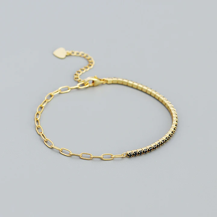 Pulsera de tenis de circonita cúbica de plata de ley 925 (YHB017) 