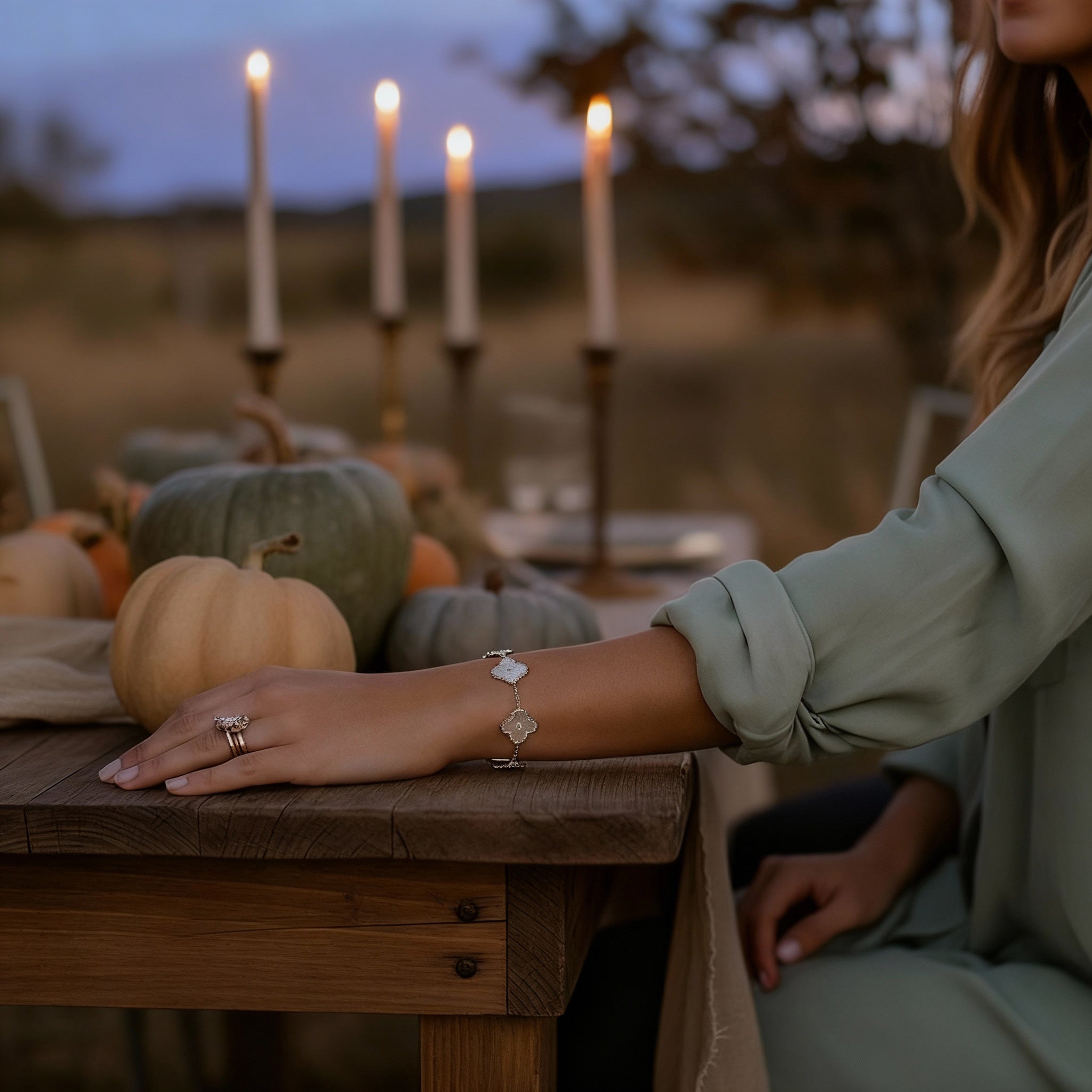 Classic 18K Gold-Plated Clover Wrap Bracelet